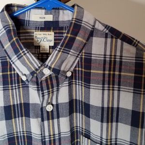 J. Crew Indian Madras Plaid Slim Shirt - L